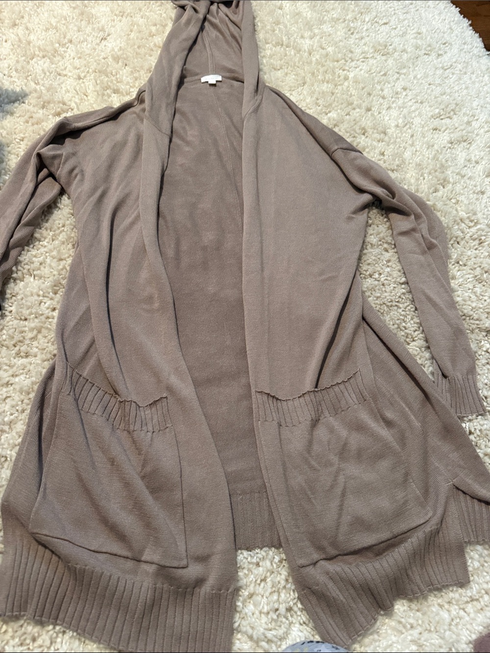 Never worn Splendid Hooded Open-Front Cardigan - Taupe (super soft)